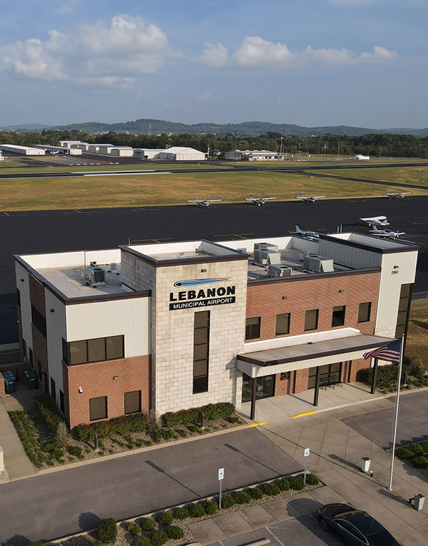 Image of the Lebanon Municipal Airport building.